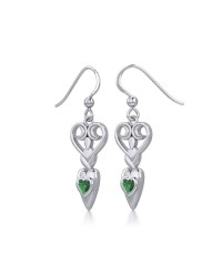 Goddess with Emerald Heart Earrings