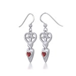 Goddess with Garnet Heart Earrings