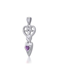 Goddess with Amethyst Heart Pendant