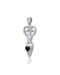 Goddess with Black Onyx Heart Pendant