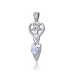 Goddess with Rainbow Moonstone Heart Pendant