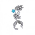 Mermaids Oracle Silver Pendant with Turquoise Gemstone