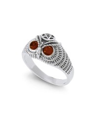 Owl with Carnelian Eyes and Star Ring