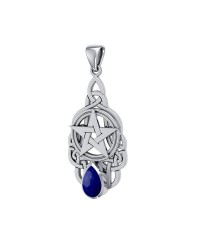 Pentacle Knot Pendant with Lapis Gemstone