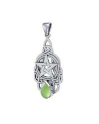 Pentacle Knot Pendant with Peridot Gemstone