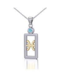 Pisces Pendant with Aquamarine Jewelry Set