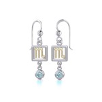 Scorpio Zodiac Sign Earrings with Blue Topaz