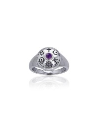 Shield of Faith Ring with Amethyst