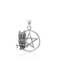 Sitting Owl with Star Pendant