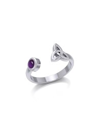 Amethyst Trinity Knot Ring