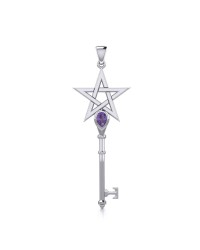 Star Key Pendant with Amethyst