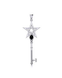 Star Key Pendant with Black Onyx