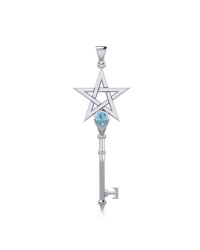 Star Key Pendant with Blue Topaz