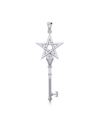 Star Key Pendant with White Cubic Zirconia