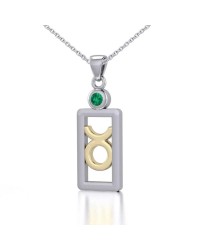 Taurus Pendant with Emerald Jewelry Set