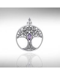 Tree of Life Pendant with Amethyst Gemstone