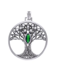 Tree of Life Pendant with Emerald Gem