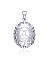 Trinity Heart Natural Clear Quartz Pendant