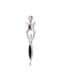 Triple Goddess Pendant with Garnet