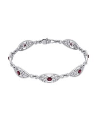 Triquetra Silver and Garnet Bracelet