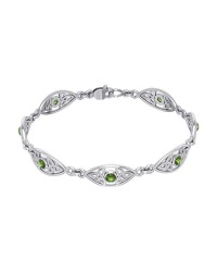 Triquetra Silver and Peridot Bracelet