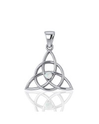 Triquetra Silver Opal Gemstone Pendant