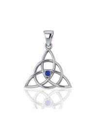 Triquetra Silver Sapphire Gemstone Pendant