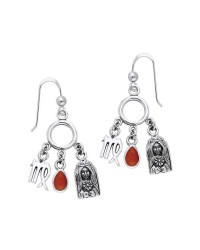 Virgo Astrology Earrings with Gems