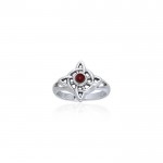 Wheel Of Being Silver and Garnet Ring