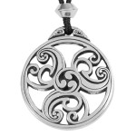 Celtic Triscele Spiral Pewter Necklace