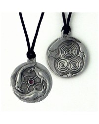 Triple Spirals Raven Pewter Necklace