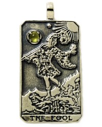 The Fool Large Gemstone Tarot Pendant