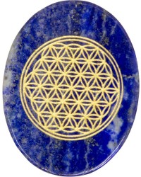 Lapis Lazuli Flower of Life Worry Stone