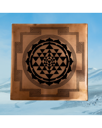 Sri Yantra Copper Etched Plate for Meditation