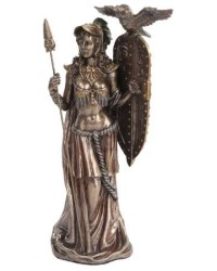 Athena Standing with Shield Greek Bronze Statue