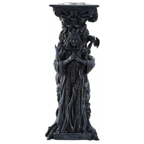 Mother, Maiden, Crone Goddess Candle Holder Gray | Wicca Triple Goddess