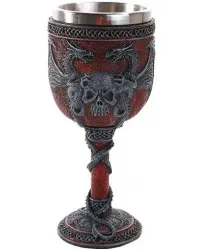 Double Dragon and Skull Goblet