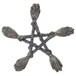 Witches Broom Pentagram Wall Plaque