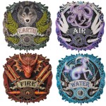 Magical Elements Plaque Set – Earth, Air, Fire, Water by Anne Stokes