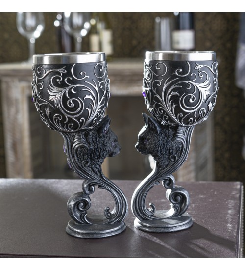 Black Cat Familiars Love Goblet Set