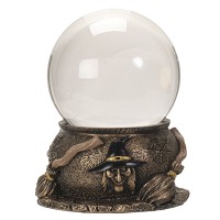 Mystical Witch Gazing Crystal Ball with Cauldron Base