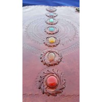 7 Chakra Stones Large Leather Blank Journal - 18 Inches