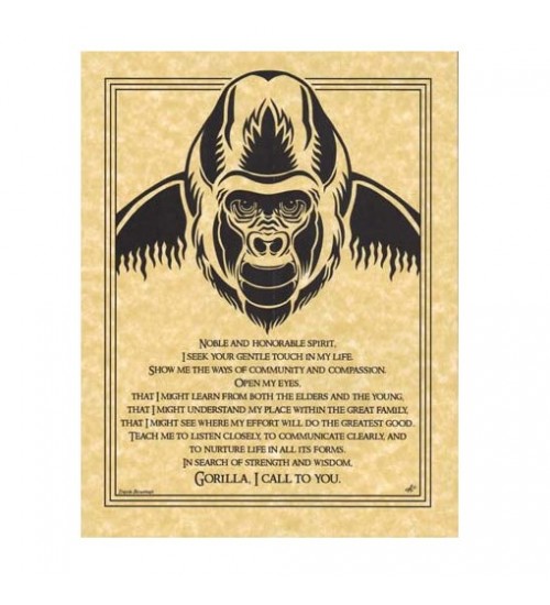 Gorilla Animal Spirit Parchment Poster