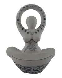 Goddess Offering Bowl White Statue