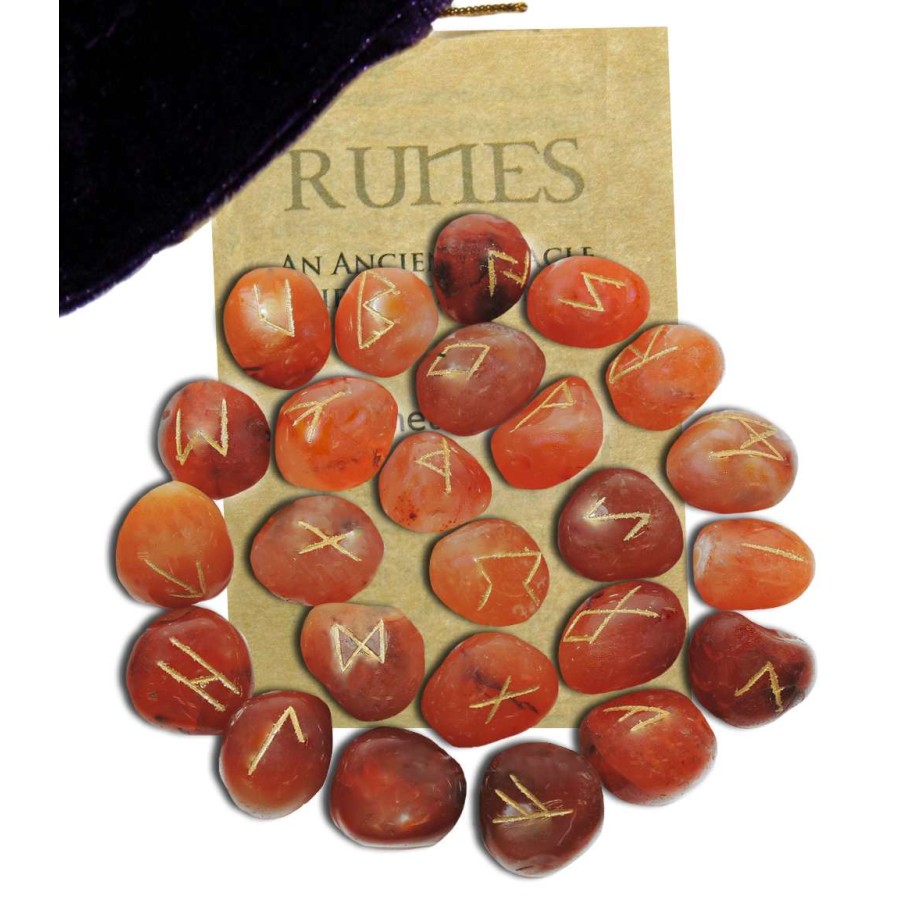 Rose Quartz Rune Stones Set, Engraved Pagan Lettering, Size 15-20mm