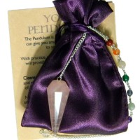 Rose Quartz Crystal Chakra Scrying Pendulum