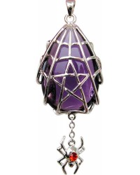 Spyder Pentacle Crystal Keeper Spider Gothic Necklace