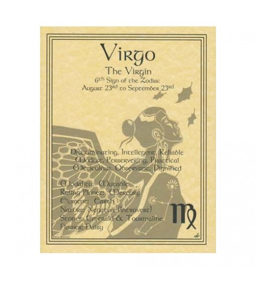 Virgo Zodiac Parchment Poster